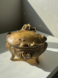 Vintage metal jewelry box casket