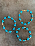 Blue ‘Turquoise’ beaded bracelet, sterling silver or gold filled option