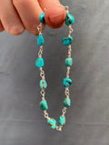 Turquoise beaded bracelet (sterling silver)