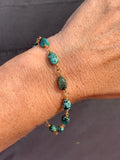 Turquoise beaded bracelet (gold filled)