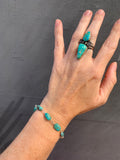 Turquoise beaded bracelet (sterling silver)