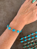 Blue ‘Turquoise’ beaded bracelet, sterling silver or gold filled option