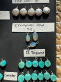 Turquoise, opal and or pearl connector Charm