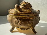Vintage metal jewelry box casket