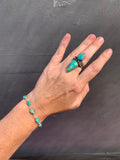 Turquoise beaded bracelet (sterling silver)