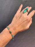Turquoise beaded bracelet (gold filled)
