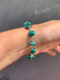 Turquoise Nugget beaded bracelet (sterling silver)