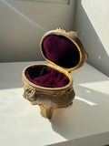 Vintage metal jewelry box casket