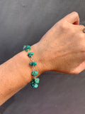 Turquoise Nugget beaded bracelet (sterling silver)