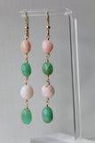 Chrysoprase & Pink Opal Earrings