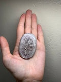 Gemmy Silvery Lepidolite Palm stone