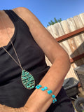 Blue ‘Turquoise’ beaded bracelet, sterling silver or gold filled option