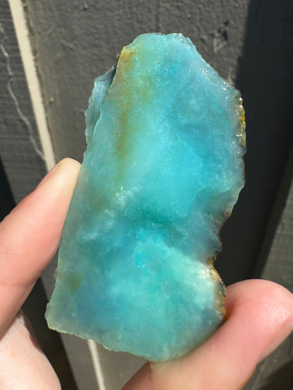 18g Peruvian Blue Opal rough - Andean Blue Opal - Andean Opal - gem silica opal - water opal raw- natural blue opal- jar included