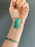 Peruvian Turquoise - chrysocolla Pendant - 28” Gold filled chain
