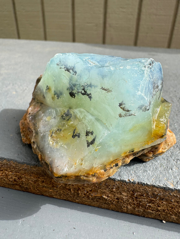 121g Peruvian Blue Opal rough - Andean Blue Opal - Andean Opal - gem silica opal - water opal raw- natural blue opal- jar included