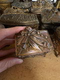 1915 Vintage metal jewelry box casket - ring box