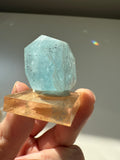 Aquamarine faceted gem - March Birthstone