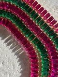 CZ rubelite or emerald color bracelets