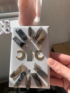 Smoky Quartz Sunburst Light switch cover - midsize