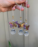 Bismuth Butterfly prism Suncatcher - car charm, sun catcher, sun prism, rainbow maker, crystal heart (Cop