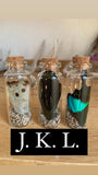 Glass curio jars for your altar- dried flower or butterfly wing