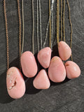 Peruvian pink opal necklace