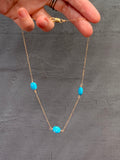 Floating turquoise necklace - 3 bead