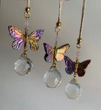 Bismuth Butterfly prism Suncatcher - car charm, sun catcher, sun prism, rainbow maker, crystal heart (Cop