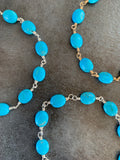 Blue ‘Turquoise’ beaded bracelet, sterling silver or gold filled option