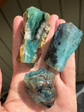 139g Peruvian Blue Opal rough - Andean Blue Opal - Andean Opal - gem silica opal - water opal raw- natural blue opal- jar included