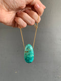 Peruvian Turquoise - chrysocolla Pendant - 28” Gold filled chain