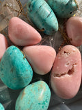 Peruvian pink opal necklace