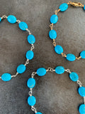 Blue ‘Turquoise’ beaded bracelet, sterling silver or gold filled option