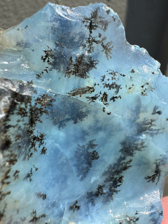 116g Peruvian Blue Opal rough - Andean Blue Opal - Andean Opal - gem silica opal - water opal raw- natural blue opal- jar included