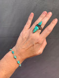Turquoise beaded bracelet (sterling silver)
