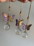Bismuth Butterfly prism Suncatcher - car charm, sun catcher, sun prism, rainbow maker, crystal heart (Cop