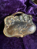 1912 Vintage metal jewelry box casket, trinket box, Niagara Falls souvenir