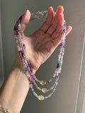 Fluorite and citrine Beaded Necklace
