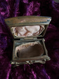 1915 Vintage metal jewelry box casket - ring box