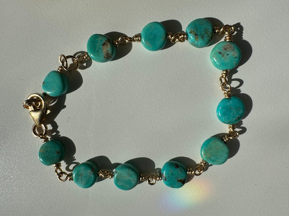 Arizona Turquoise bracelet (gold filled)