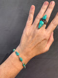Turquoise beaded bracelet (sterling silver)