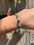 Turquoise beaded bracelet (sterling silver)