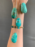 Peruvian Turquoise - chrysocolla Pendant - 28” Gold filled chain