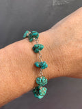 Turquoise Nugget beaded bracelet (sterling silver)