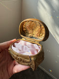 1912 Vintage metal jewelry box casket - ring box, trinket box