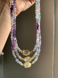 Fluorite and citrine Beaded Necklace