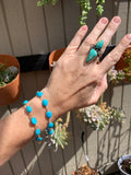 Blue ‘Turquoise’ beaded bracelet, sterling silver or gold filled option