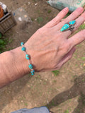 Turquoise beaded bracelet (sterling silver)