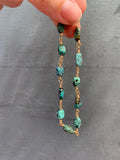 Turquoise beaded bracelet (gold filled)