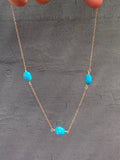 Floating turquoise necklace - 3 bead